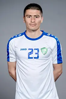 Guangxi Prints: Portrait of Odiljon Hamrobekov of Uzbekistan national football team for the 2019 China Cup International Football