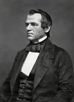 Parties Prints: Portrait photo circa 1860 of Andrew Johnson (1808 - 1875) - the 17th US President (1865 - 1869)