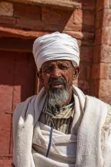Tigray Prints: portrait of a priest at the rock hewn Abreha we Atsbeha church in Tigray, Ethiopia