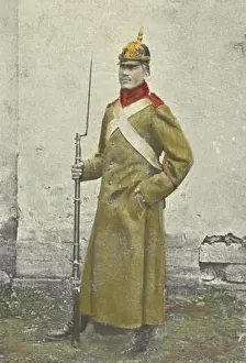 1862 Prints: This portrait of a Russian soldier from 1862 captures the distinctive military uniform