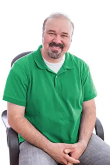 Balding Prints: Portrait of a Smiling Bearded Middle Age Man