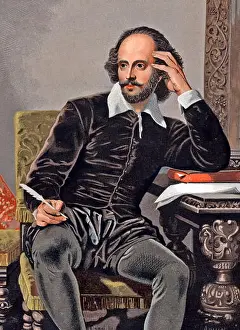 William Shakespeare Prints: Portrait of William Shakespeare by an unknown artist