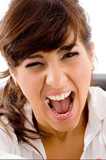 Screaming Prints: portrait of yelling female