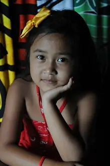 Asians Prints: Portrait of a young Balinese girl