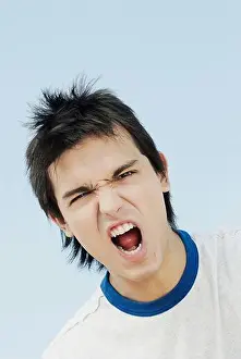 Latino Prints: Portrait of a young man shouting
