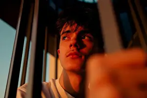 Tween Prints: Portrait of young person in sunset light
