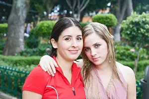 Depth Of Field Prints: Portrait of two young women smiling
