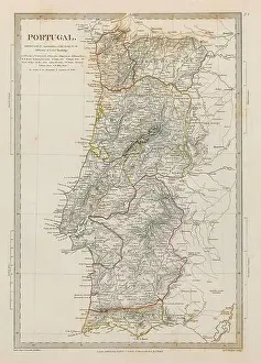 Colouring Prints: PORTUGAL Algarve Alentejo Estremadura Beira Traz os Montes SDUK 1844 old map