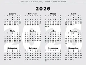 Calendario Prints: Portuguese annual calendar 2026