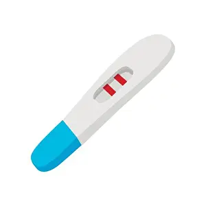 Hormone Prints: Positive pregnancy test cartoon icon