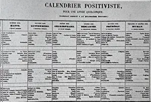 Proposal Prints: The positivist calendar was a calendar reform proposal by Auguste Comte in 1849