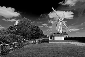 Sails Prints: The Post Mill windmill at Thorpeness village, Suffolk, England, UK