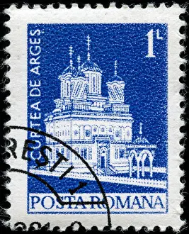 Cancelled Prints: Postage stamp from Romania in the Definitives - Monuments series issued in 1973