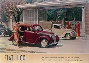 Forties Prints: Poster advertising a Fiat 1100, 1940