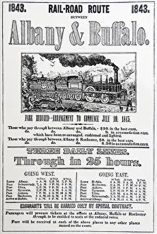 Albany Prints: poster for the Albany and Buffalo Railway, USA New York, 1843