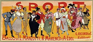 Poster And Graphic Design Prints: Poster for the ballet 'Sport' by Luigi Manzotti and Romualdo Marenco