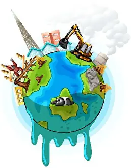 Clip Art Vector Vectors Prints: Poster des ign with global warming problem illus tration