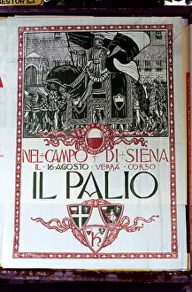 Races Prints: Poster for the Palio di Siena or Il Palio horse race in Siena, Italy