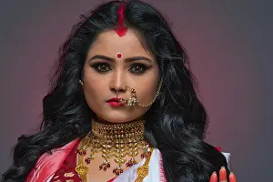 Well Dressed Prints: Potrait Of A Bengali Married Woman As Goddess Durga