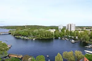 Potsdam, Brandenburg in Germany - April 13 2024: View over the City and surroundings to the north