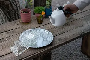 Iranian Prints: Pouring traditional Iranian tea