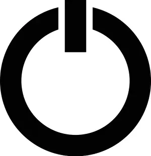 Analog Prints: Power symbol, power button icon isolated on white. Power on-off icon