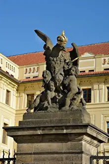 Bohemia Prints: Prague, Czech Republic - eagle sculpture with crown