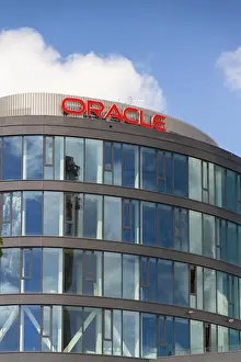 Oracle Prints: PRAGUE, CZECH REPUBLIC - JUNE 18: Oracle company logo on Czech headquarters building on June 18
