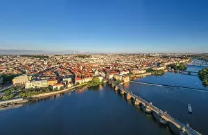Prague Old Town in Czech Republic with Famous Sightseeing Places in Background