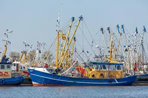 Fishnet Prints: Prawn fishing boats in Dutch harbor Lauwersoog