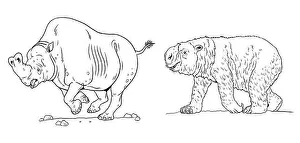Distinctive Prints: Prehistoric animals - diprotodon and embolotherium