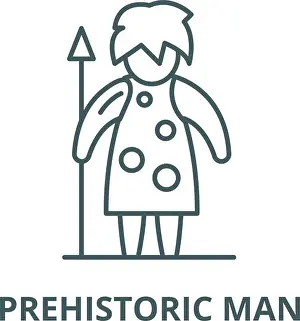 Mammoth Prints: Prehistoric man vector line icon, linear concept, outline sign, symbol