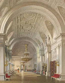 1863 Prints: Premazzi's 1863 painting Winter Palace Whitehall depicts the architectural grandeur of the Winter Palace in St