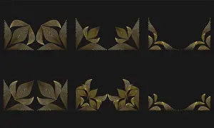 Premium Prints: Premium Gold Line Floral Border Collection
