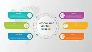 Presentation business infographic template with 6 options