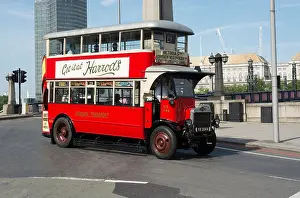 2014 Prints: A preserved London Transport AEC NS type bus takes part in the 2014 Year of the bus parade in London