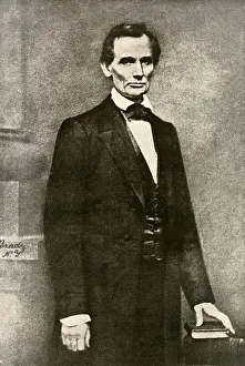 Bow Tie Prints: President Abraham Lincoln. Halftone of a Matthew Brady photograph