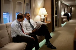 Terrorism Prints: President Barack Obama talks with Ben Rhodes