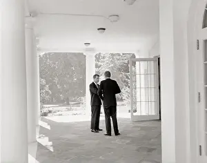 Kennedy Prints: President JFK confers with Attorney General