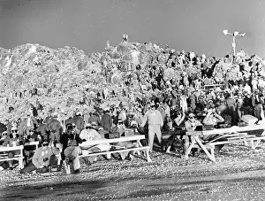 Nevada Prints: Press observers on News Knob, just seven miles from the atomic detonation