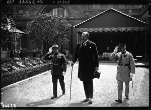 Political Figure Prints: A press photograph from 1922 records the public appearance of M