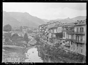 1931 Prints: A press photograph dated 1931 records old houses in Sospel in the Alpes-Maritimes region of France