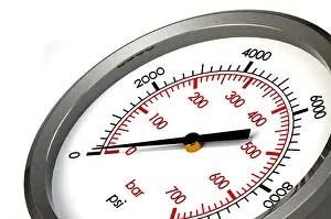White Work Prints: A Pressure Gauge Reading a Pressure of Zero PSI