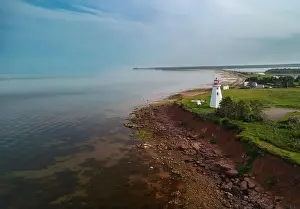 Light House Prints: Prince Edward Island, the East Point Lighthouse aerial view