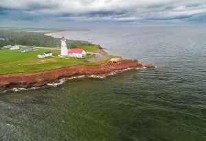 Light House Prints: Prince Edward Island, the East Point Lighthouse aerial view