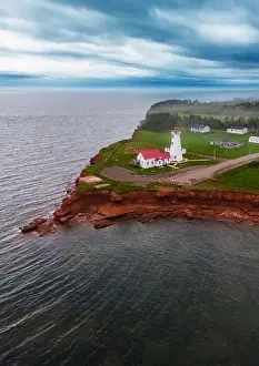 Light House Prints: Prince Edward Island, the East Point Lighthouse aerial view
