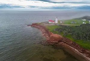 Light House Prints: Prince Edward Island, the East Point Lighthouse aerial view