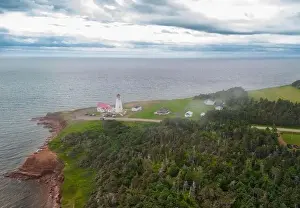 Light House Prints: Prince Edward Island, the East Point Lighthouse aerial view