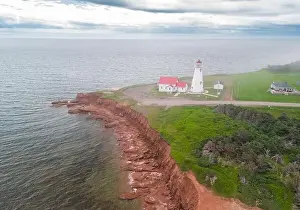 Light House Prints: Prince Edward Island, the East Point Lighthouse aerial view