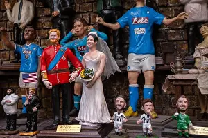 The Prince Harry and Meghan Markle, represented in Neapolitan Nativity statues at San Gregorio Armeno in Naples
